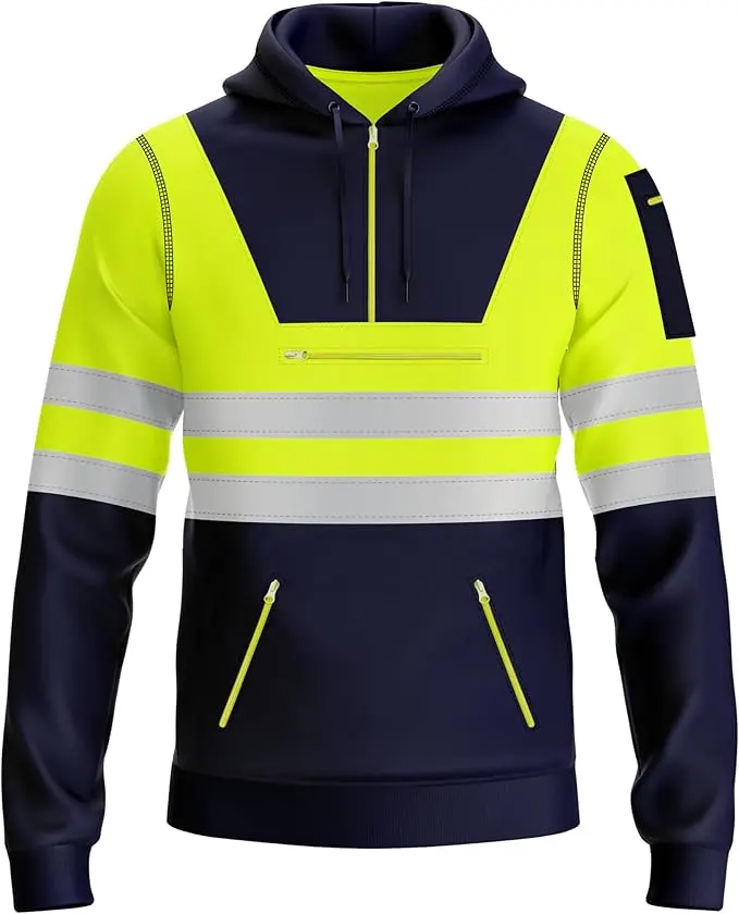 Stylish Mens Outdoor Pullover Hoodie With Zip Pockets Meanswear Clothing UK Sizes Casual Menswear Long Sleeve