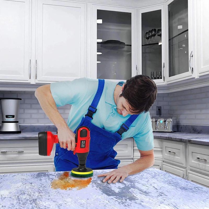 Product Introduction of New 4 Inch Drill Power Brush Tile Scrubber Scouring Pads Cleaning Kit Household Cleaning Tool Bathroom Floor Tub Polishing Pad 35