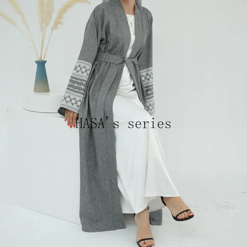 HASA's series  HS0994 Embroidered Elegant Cardigan Robe 8