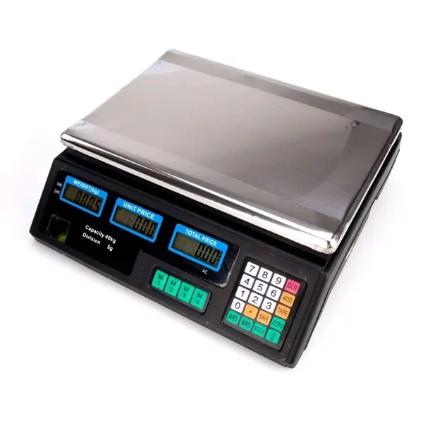ACS-30 40kg/5g Digital Price Computing Scale for Vegetable UK Plug Silver & Black 7