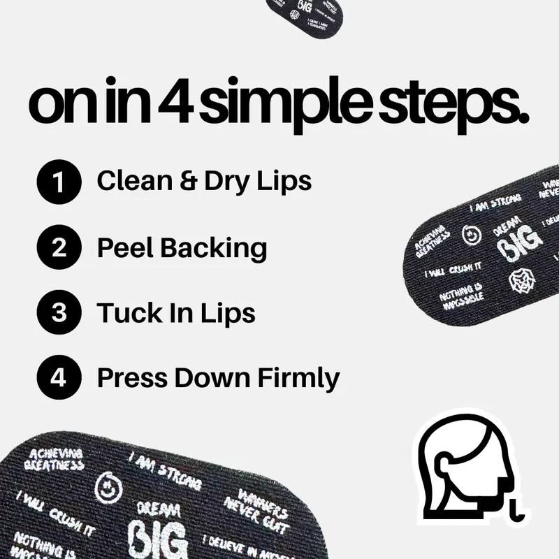 ROCKJAW Affirmations Sleep Tape - Looksmaxxing Tape, Helps Nasal Breathing, Improves Facial Structure & Tongue Posture + Sports Friendly 8