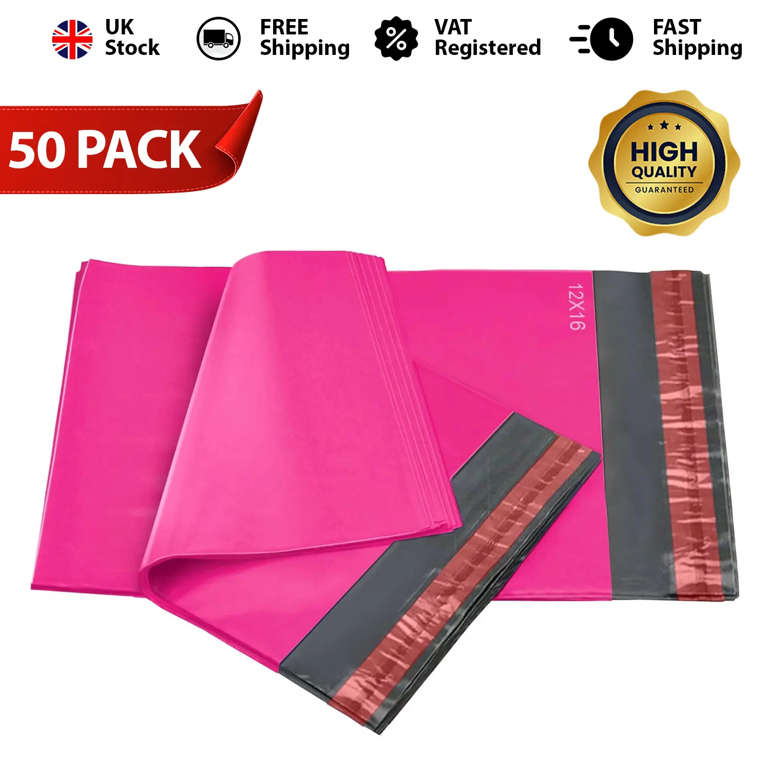 Mixed 50 Mailing Bags 2 Sizes 25 from Each 10X14 and 12x16  Poly Postal Self Seal Postage Bags delivery bags postage bags postbag mailing bag