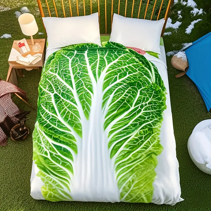 1pc Winter Warm Flannel Blanket, Funny Simulated Cabbage Blanket, Comfortable Warm Soft Blanket, For Sofa, Office Bed And Outdoor Travel 2
