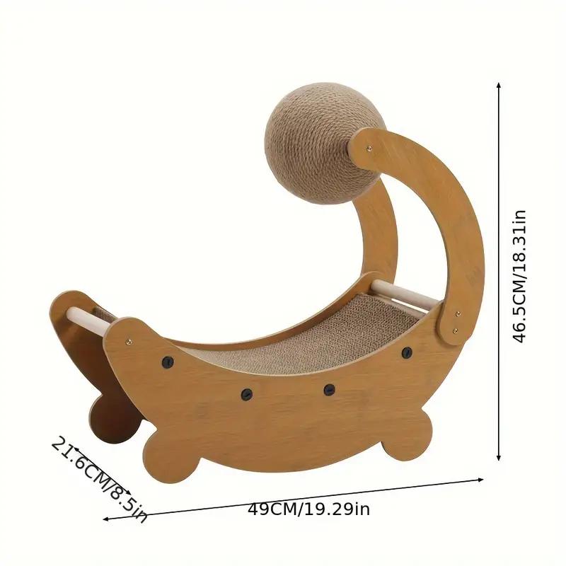 Moonboat Shape Cat Tree Scratching Post Board Climbing Activity Centre Bed Sofa Toys Scratcher with Ball cat  furniture 5