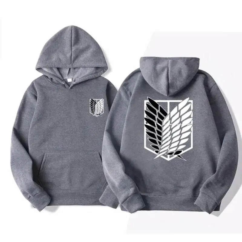 Attack on Titan Men's Hoodie Anime Hoodies Men Women Streetwear Pullover Harajuku Shingeki no Kyojin Hoodies Sweatshirt Clothes Menswear Tops Gamis Long Sleeve Casual Graphic Longsleeves Wetsuit 3