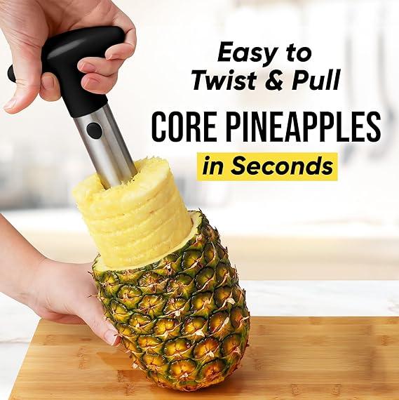 pineapple cutters Pineapple Corer And Slicer 2 In 1 Stainless Steel Core Remover Dishwasher Safe Pineapple Rings Cutter With Non Slip Detachable Handle Easy Kitchen Fruit Tool Ideal For Home Kitchens & Restaurant (1pc) 5