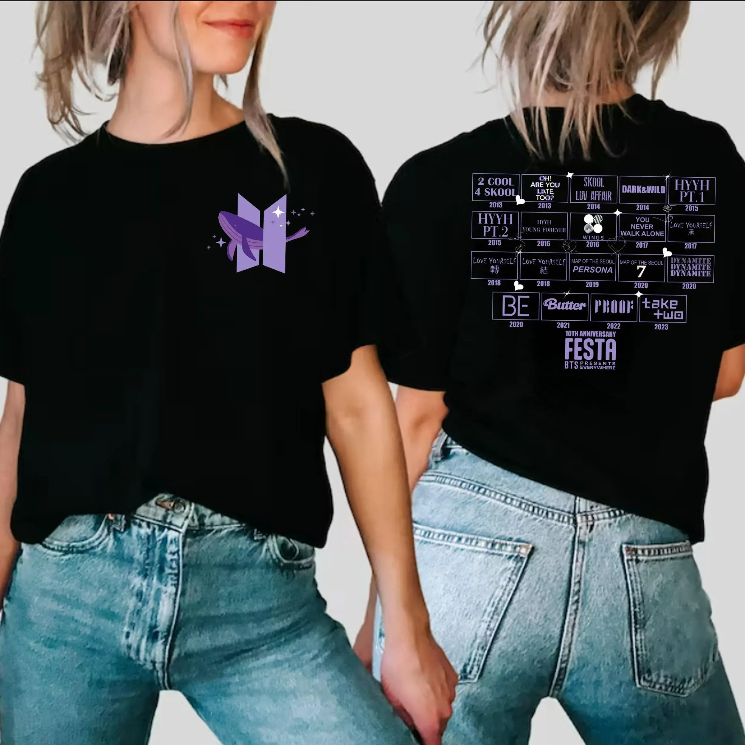 BTS FESTA 10th Anniversary T-shirt, Bangtan Album Shirt, Bangtan Take Two Shirt, BTS Kpop T-Shirt Birthday Anniversary 10 Year Tee
