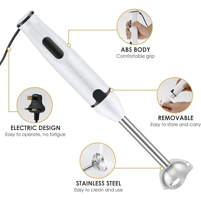 400W Hand Blender Electric Stick Blender Curry Fruit Food Mixer Juice Cream Tool 6
