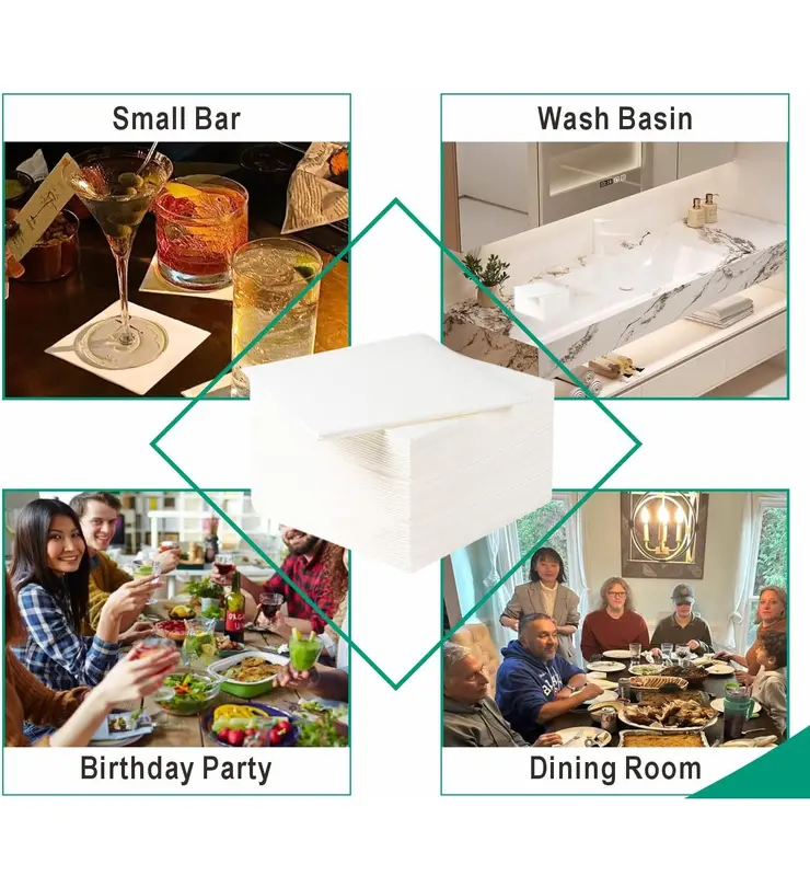 100 Pack White Paper Napkins, 30x30cm, 1-Ply Soft and Strong Paper Serviettes for Every Occasions, Everyday Tissues, Ideal for Parties, Wedding & General Catering use 4