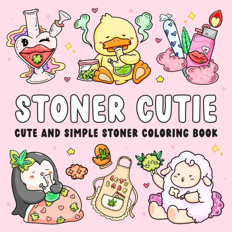Stoner Cutie: Cute and Simple Stoner Coloring Book for Adults Featuring 40 Trippy Animal Characters and Psychedelic Stoner-Themed Designs for Relaxation and Stress Relief Paperback – 9 Dec. 2024 0