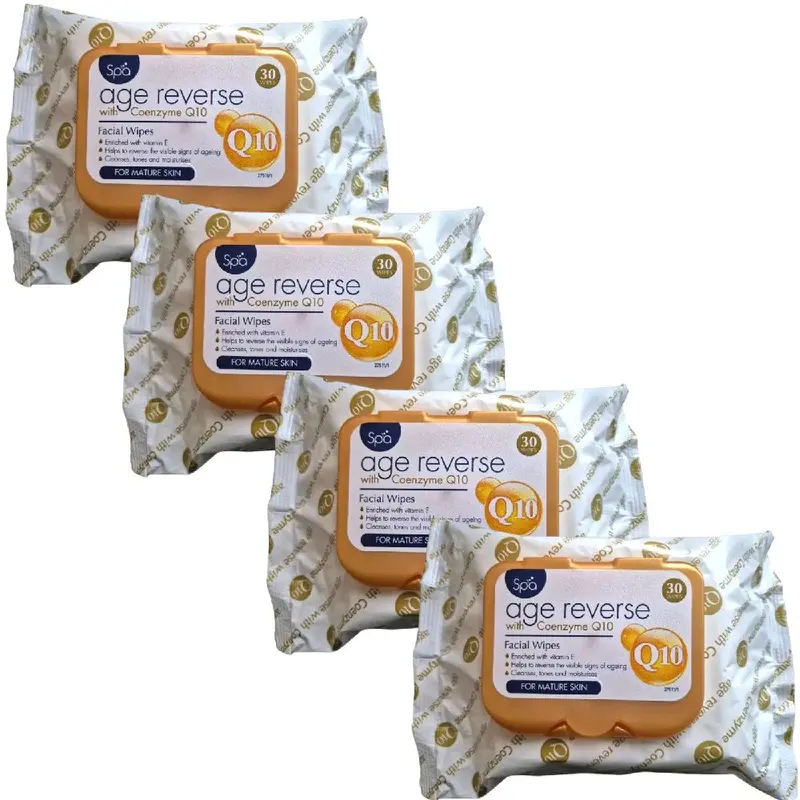 Spa Age 40 Plus Reverse Facial Wipes for Mature Skin with Q10 Coenzyme - Cleansing Wipe Cosmetic Makeup Remover 3