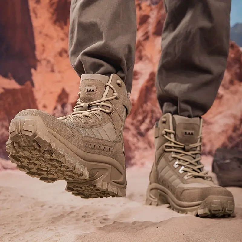 Autumn and winter new men's boots outdoor lace-up hiking shoes anti-slip wear large size boots trend fashion ankle boots 7