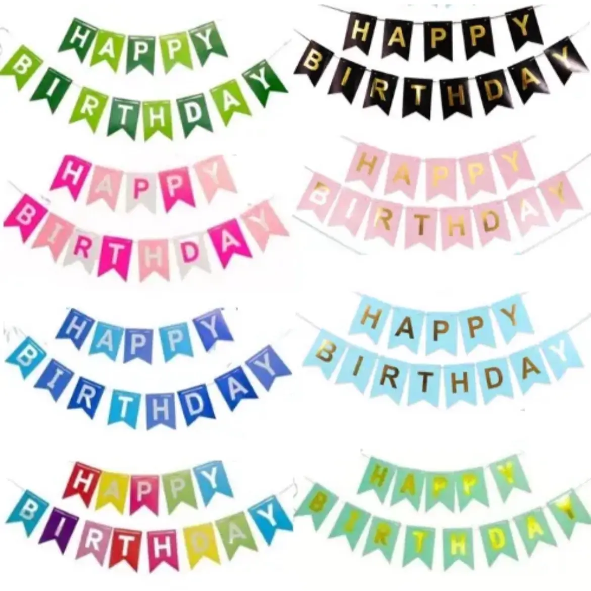 Happy Birthday Bunting Banner party Decor Decoration Ornaments felt
