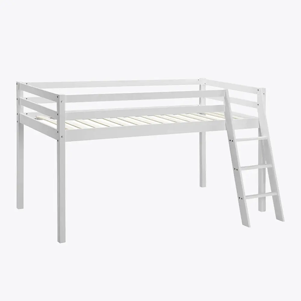 Albany Kids Bunk Bed Mid-Sleeper Wooden Frame, White