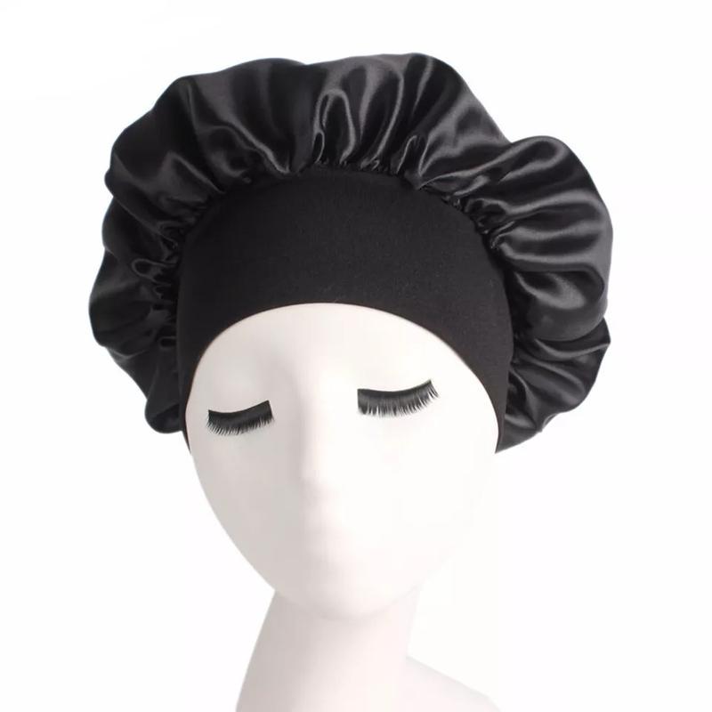 Product Introduction of Women Long Hair Care Satin Bonnet Night Sleep Hat Cap Silk feel Head Wrap Turban 2