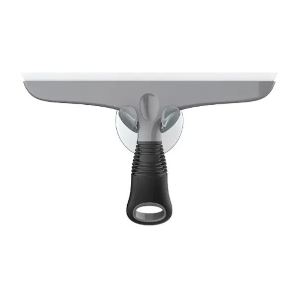 Multi-Purpose Silicon Squeegee for Window, Glass, Shower Door, Car Windshield, Heavy Duty Window Scrubber, Includes Suction Hook, 10 inch, Grey & Black, 1 Pack Cleaning 0