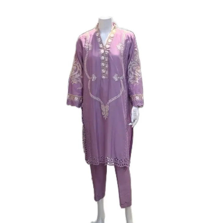 Women's Cotton Material Winter 2 Piece 00101- Casual Womenswear for Comfort Floral Embroidery- Long Sleeve Suits