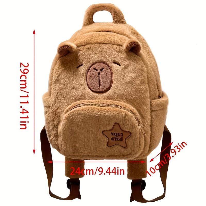 Product Introduction of New Capybara Plush Capybara Backpack Cute Versatile Furry Bag Female Cartoon Small Backpack 3