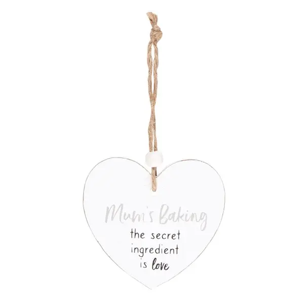 Mum's Baking Secret Ingredient Hanging Heart Sentiment Sign