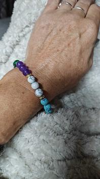 Product Review of Women's Summer 2024 Boho Style Turquoise Texture Design Beaded Bracelet, Trendy Colorful Beaded Bracelet, Chic All-match Vintage Jewelry As Gift for Girlfriend from J**r 0