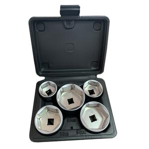 Autojack 5 Piece Oil Filter Remover Socket Set 3/8" Dr 24, 27, 32, 36, 38mm Removal Tool Case Mechanic - 5 Piece Tool Set