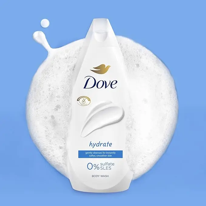 Dove Hydrate Body Wash - Gentle Cleansing for Soft Skin, 6x 450 ml - Deodorant, Moisturizing, Smoother, Mild, Smooth Moisturizer 2