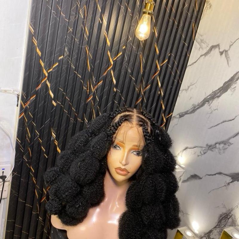 Full Lace Ball Braids Synthetic Lace Front Wig 7