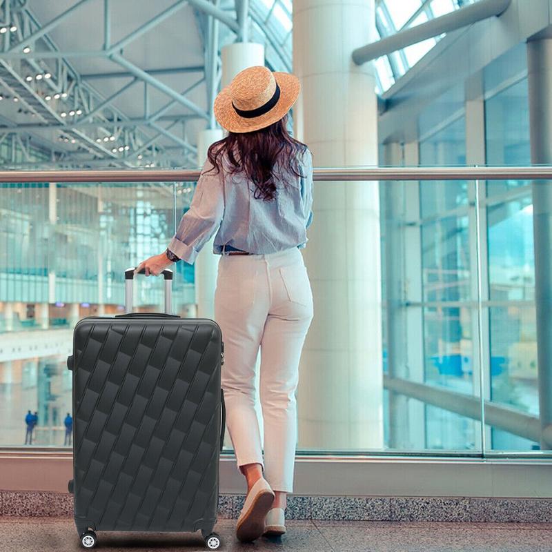 24" Medium Hard Shell Lightweight Suitcase Luggage ABS Trolley 4 Spinner Wheel 8