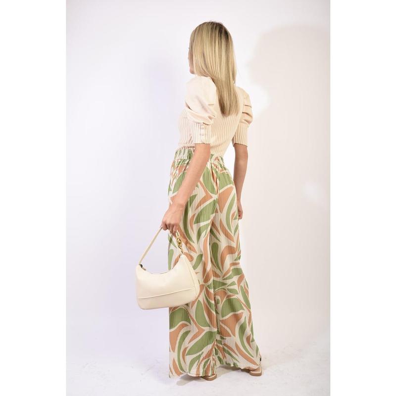 Abstract Pattern Wide Leg Trousers 7
