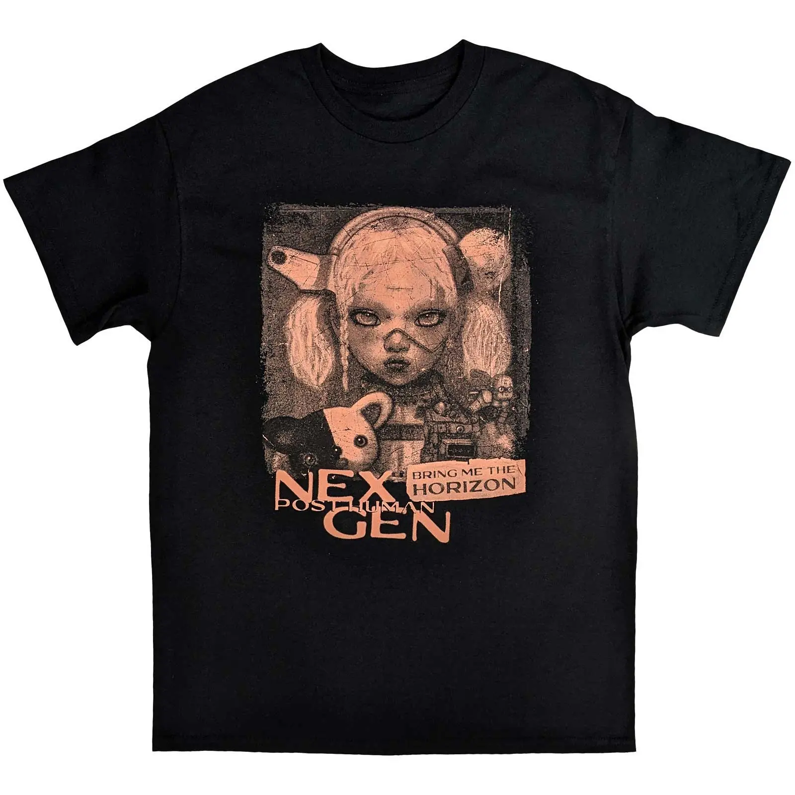 Bring Me The Horizon T-Shirt - Distressed Nex Gen - Official Licensed Design Best Seller Holiday Outfits Cotton Menswear Top Classic