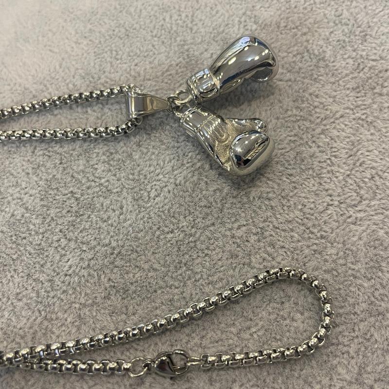 Kids boxing gloves pendent chain stainless steel 4