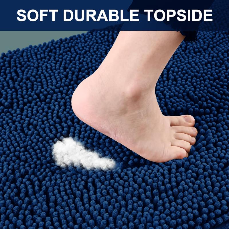 Moonlight Bedding Bath Mats Non Slip Anti Mould – Chenille Shower Mats Machine Washable Bathroom Mats Super Absorbent Extra Soft Fluffy Bathmats Cosy Nature 3