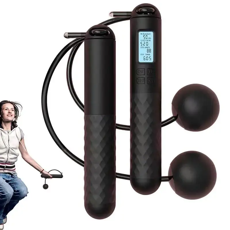 Weighted Skipping Rope Fitness Ropeless Jump Rope With CounterSmart Cordless Counting Skipping Rope For Fitness Accessories 1
