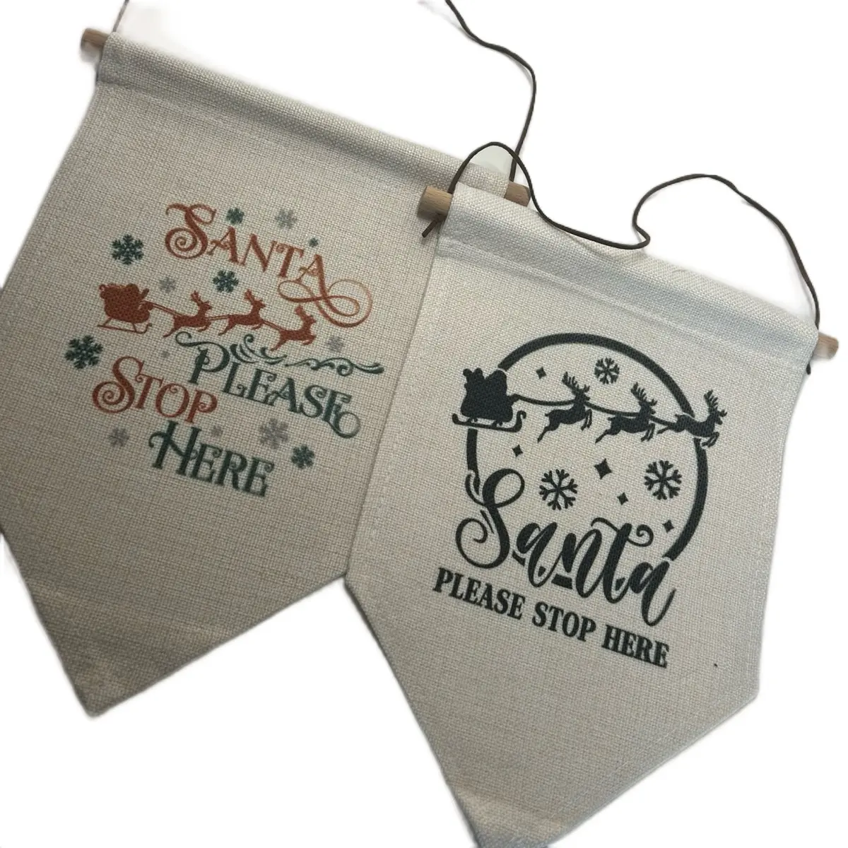 Personalised Linen Flags for Festive Home Decor - Banners