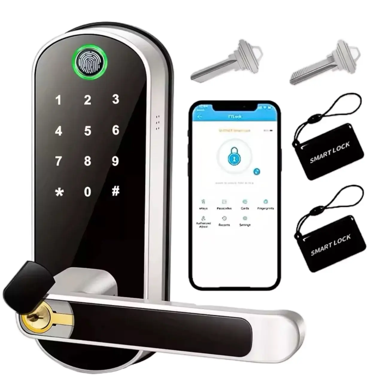 Smart Fingerprint Door Lock App Remote Control,WIFI Digital Touchscreen