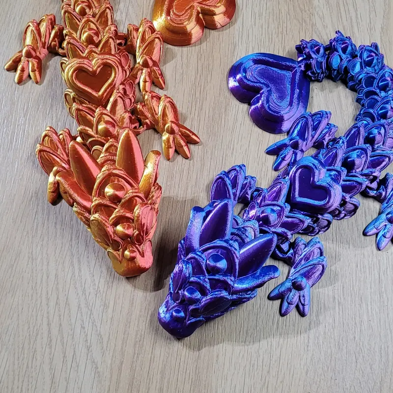 Heart Dragon  - Articulated & Flexible 3D Printed CinderWing3D Magical Shiny Ornaments Gift 1