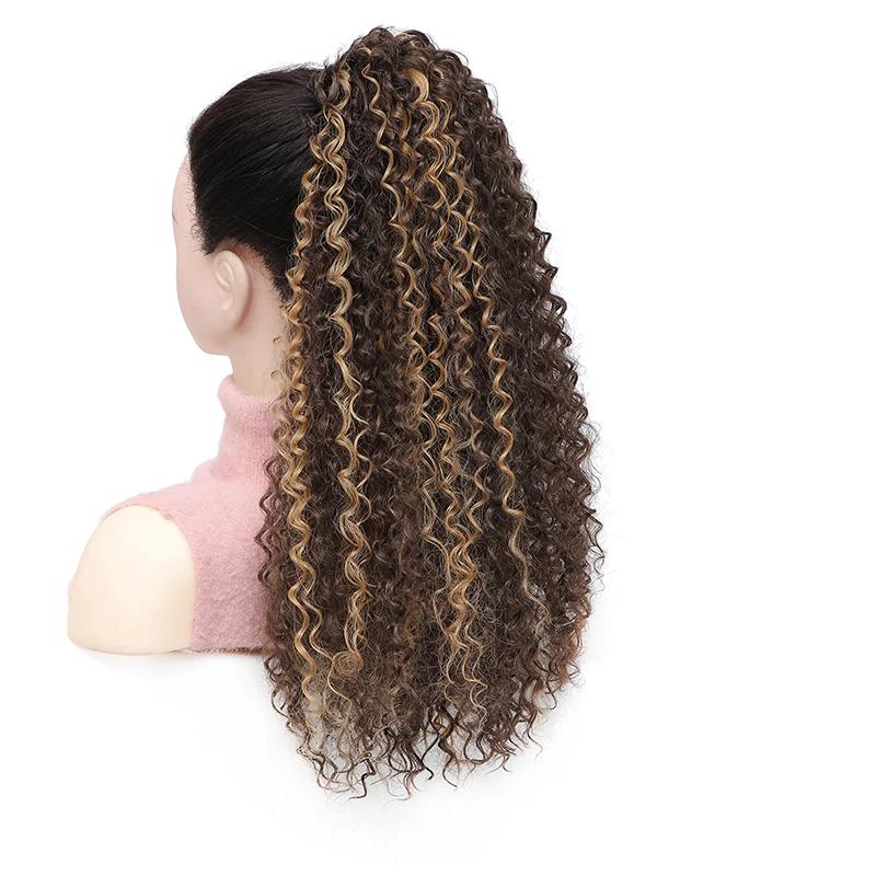 Product Introduction of Long Fluffy Curly Hair Ponytail for Women Synthetic Kinky Curly Ponytail Hair Extensions 20 Inch Afro Curly Hairpieces Fake Tail hair  extensions 6