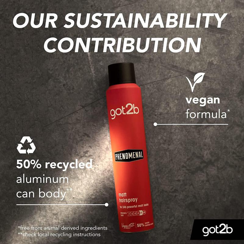 got2b PhenoMENal Finishing Hairspray, Strong Hold for Fuller Hair, Natural Finish, Vegan, Silicone Free 200 ml, 3 Pack 2