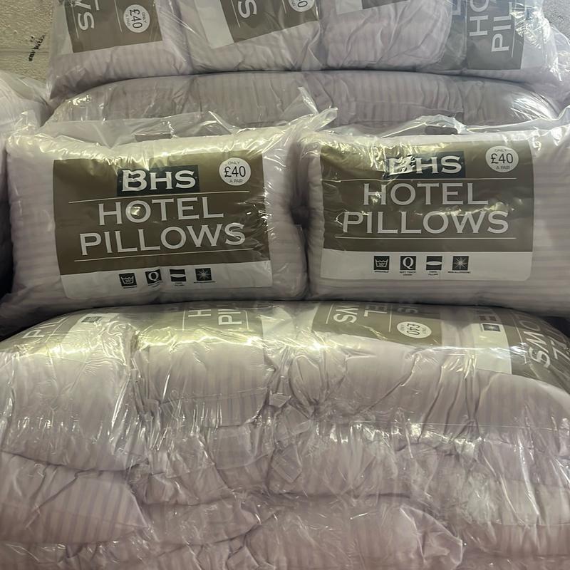 BHS Hotel Quality Egyptian Stripe Pillow Pack of 2 - Skin-Friendly & Microfiber - Firm & Flat Weave - Machine Washable 4
