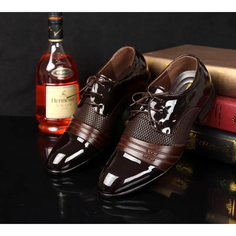 New Cheap Trendy Factory Casual Leather Formal Shoes Point Toe Business Dress Shoes  Comfortable Leisure Leather Men 2