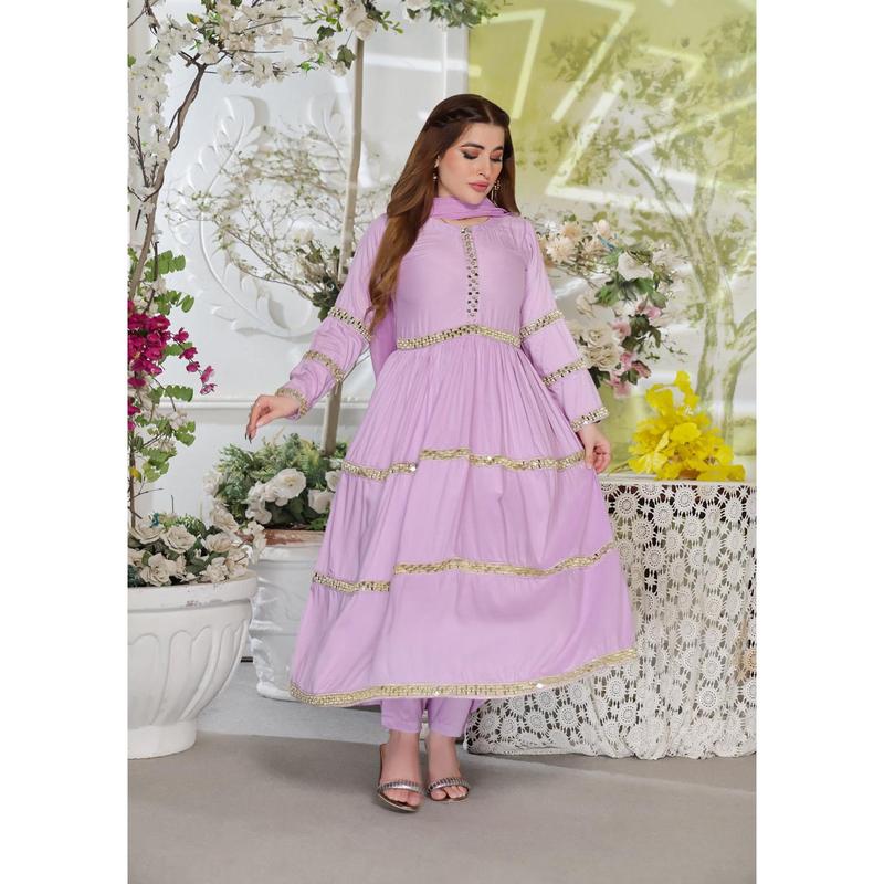 HK267 Atlanta - Lilac Readymade Linen Suit 3
