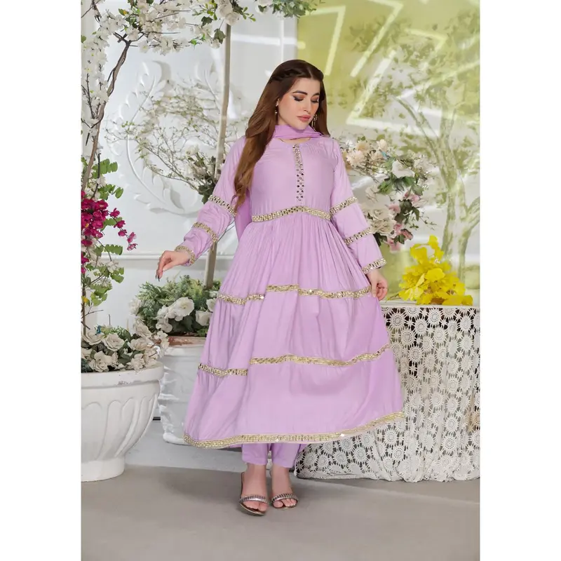 HK267 Atlanta - Lilac Readymade Linen Suit 3