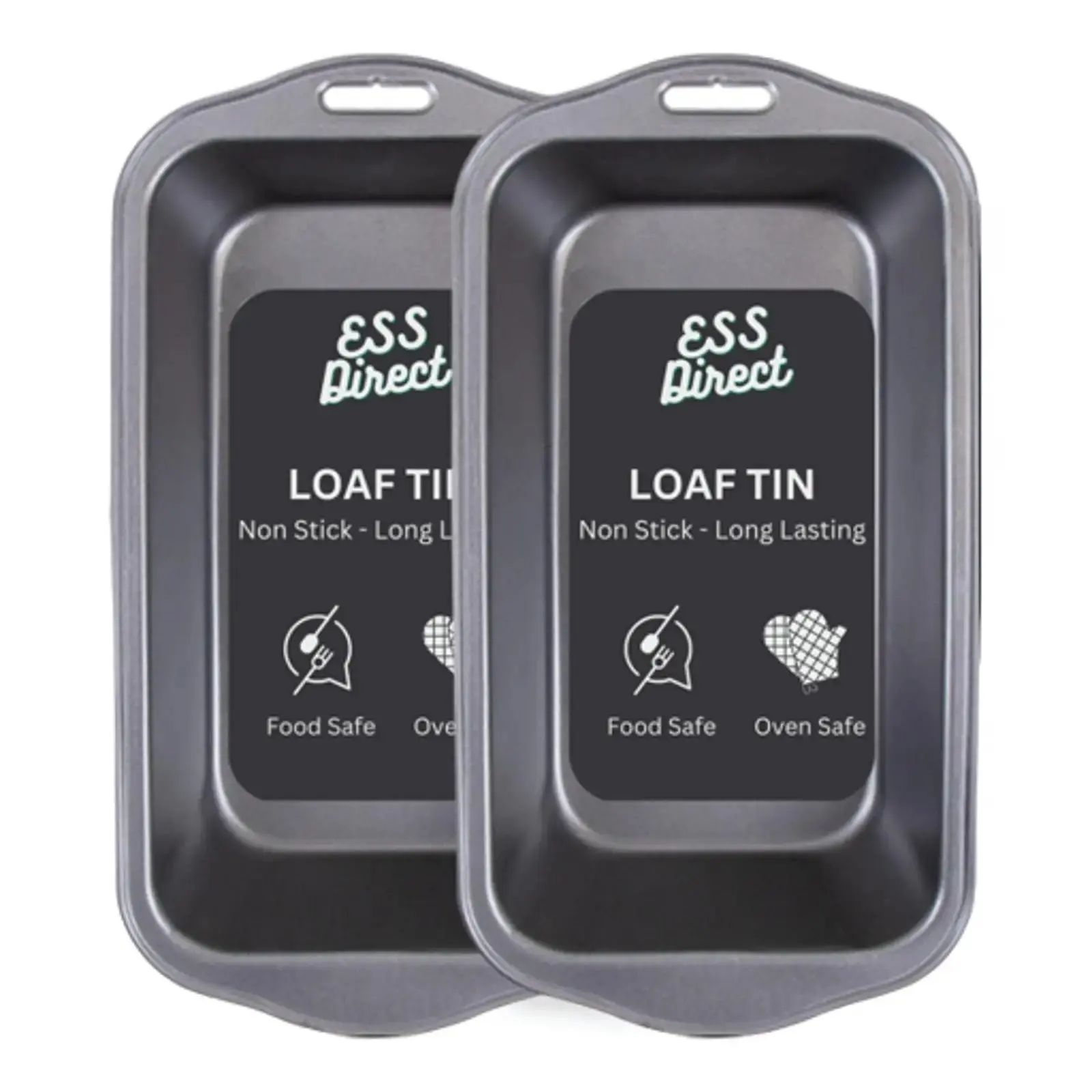 ESS DIRECT 2 Pack Loaf Tins for Baking 2 PCs Set - Nonstick Bread Tins 2lb - Premium Quality Teflon Coating - Bread Pans for Baking Cakes, Loafs, and Banana Bread Baking Bread & Tin Kitchen Bakeware