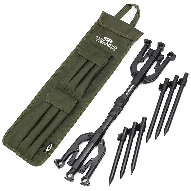NGT 3 Rod Pod Carp Fishing Fully Adjustable TRI-POD with Carry Case 1