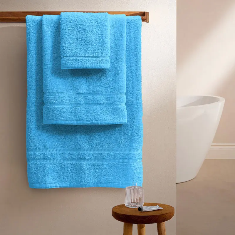 10 Piece Egyptian Cotton Towel Set - 2 Bath Towels (70cm x 120cm), 4 Hand Towels (50cm x 80cm), and 4 Face Towels (30cm x 30cm) - 500 GSM 3