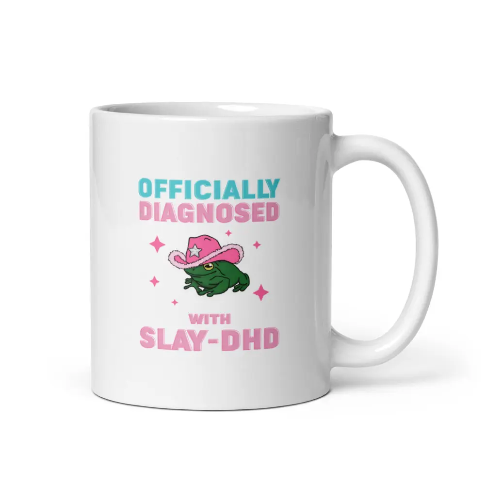Funny Slay-DHD Ceramic Mug for Women - Perfect Gift for Any Occasion - Drinkware Glossy Coffee Tumbler Reuse Washable Cup Reusable