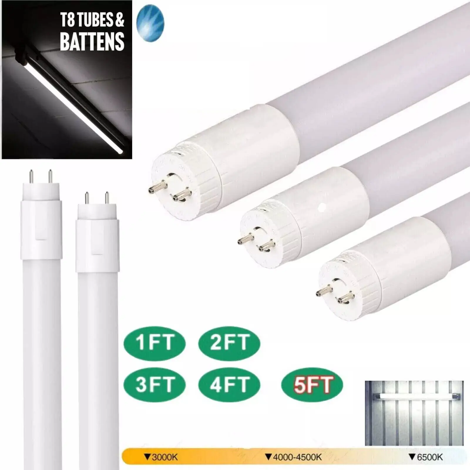 Energizer Replacement Tube T8 LED Fluorescent  4FT and 5FT  Coolwhite Daylight.