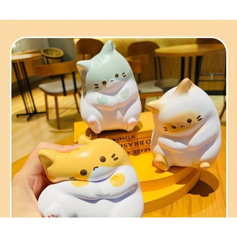 [Slow Rebound Stress Relieving Toys] Pinching, music, slow rebound, cat office ornaments, venting and stress relieving toys 7