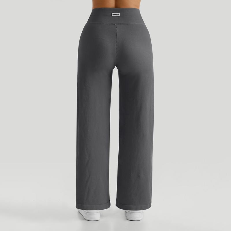 Mooslover UK Women Casual High-Waisted Wide Leg Straight Pants Breathable Trousers 8