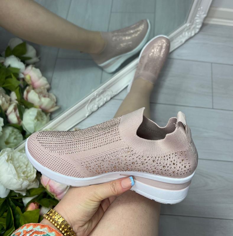 LADIES WOMENS DIAMANTE SOCK WEDGE SNEAKERS CLASSIC JOGGING PUMPS SHOES TRAINERS 5